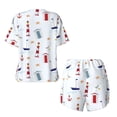 thumbnail image 5 of Picia Nautical Lighthouse Sailboat Pajamas Sets for Women Soft Short-Sleeved Pjs with Lounge Shorts Two Piece Sleepwear-3X-Large, 5 of 9