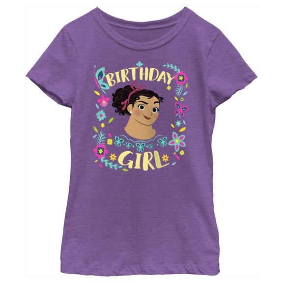 Girl's Encanto Birthday Girl Luisa Graphic Tee Purple Berry Medium