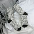 thumbnail image 5 of Xecao Silver Glitter Pattern Sport Socks for Women and Men Crew Socks Sporty Calf Socks Casual Socks, 5 of 6