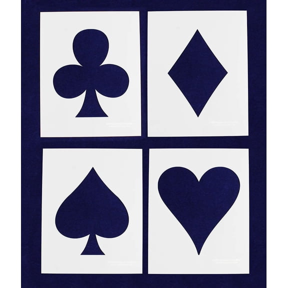 Playing Card Suits -4 Piece Stencil Set 14 Mil 8" X 10" Painting /Crafts/ Templates