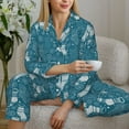 thumbnail image 6 of Pajamas for Women Set - Cozy Winter Socks Pattern Comfy Long Sleeve Button Up Pajama Sets for Women 2 Piece, Soft Sleepwear Nightwear Pjs Lounge Sets for Women with Pockets, 6 of 6