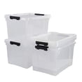thumbnail image 2 of Hespama 50 Quart Large Storage Bins with Lids, 4 Packs Plastic Clear Storage Boxes, 2 of 7