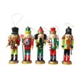 thumbnail image 1 of Colgantes de soldado Cascanueces de madera de Navidad, 5 unidades por juego, adorno artesanal, 1 of 5