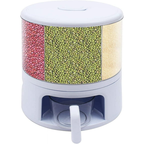 6-Grid Moisture-Proof Cereal Dispenser Dry Food Storage Container