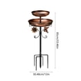 thumbnail image 3 of 2-Tier Copper Bird Bath Feeder Stake,Metal Ground Mount with Sunflower & Butterfly Decor, 2-in-1 Waterer & Feeder, 3 of 7
