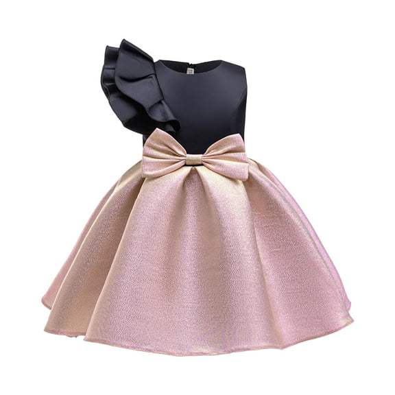 Ymyiu Baby Princess Dress Toddler Baby Girls Sequin Heart Tutu Dress Pageant Wedding Flower Girl Dresses Princess Birthday Party Bowknot Gowns 5T 6T (Pink,5-6 Years)