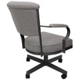 thumbnail image 2 of Miami Swivel Dining Caster Chair - Portwood Ash Fabric - Gray Metal, 2 of 2