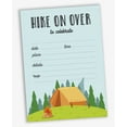 thumbnail image 2 of Inkdotpot Pack Of 30 Kids Birthday or Slumber Party Invitations, Hike On Over Camping Party Birthday Invites With Envelopes, Fill In The Blank Invites, 2 of 5