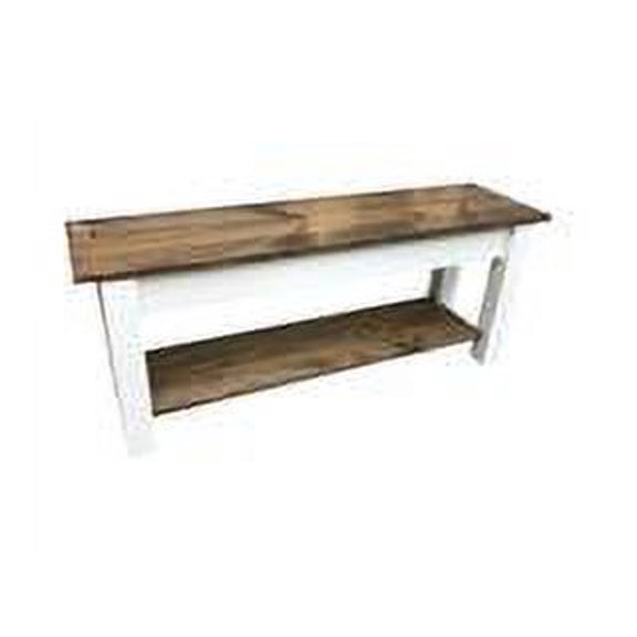 OLMSTED BENCH WITH SHELF-30
