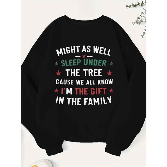 Funny Christmas Gift Family Sweatshirt, I'm The Gift Holiday Crewneck Pullover, S-3XL