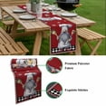 thumbnail image 5 of Red Vintage Gnomes Table Runner - 108 Inch Long, Kitchen Dining Table Runner Dresser Scarves, Black Checkered Retro Art Farmhouse Decor for Coffee Tables Wedding Party Banquet, 5 of 8