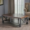 thumbnail image 2 of Contemporary Home Living 48" Rustic Brown and Black Rectangular Coffee Table, 2 of 7