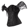 thumbnail image 5 of Corsé de corte retro de un solo carácter, corsé moldeador de cuello, corsé moldeador de pecho negro para mujer, 5 of 5