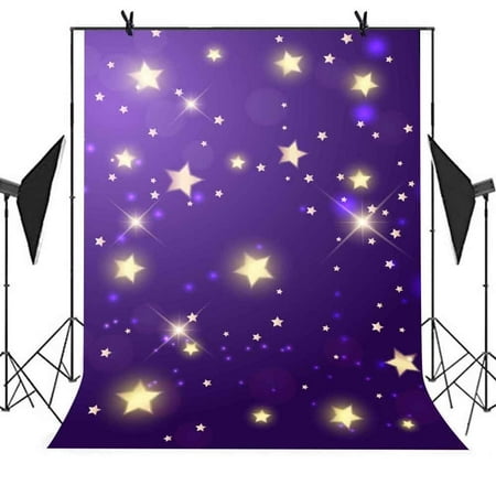 Hellodecor Polyester Fabric 5x7ft Purple Starry Sky Backdrop Hellodecor Polyester Fabric 5x7ft Purple Starry Sky Backdrop