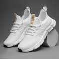 thumbnail image 6 of Men's & Unisex Slip-On Sneakers - Breathable Lightweight Sneaker Shoes with Cushioned Sole, Low-Top Striped Athletic Footwear Suitable for Running, Gym, Casual Wear - Spring Summer Fall On/Off Sneake, 6 of 9