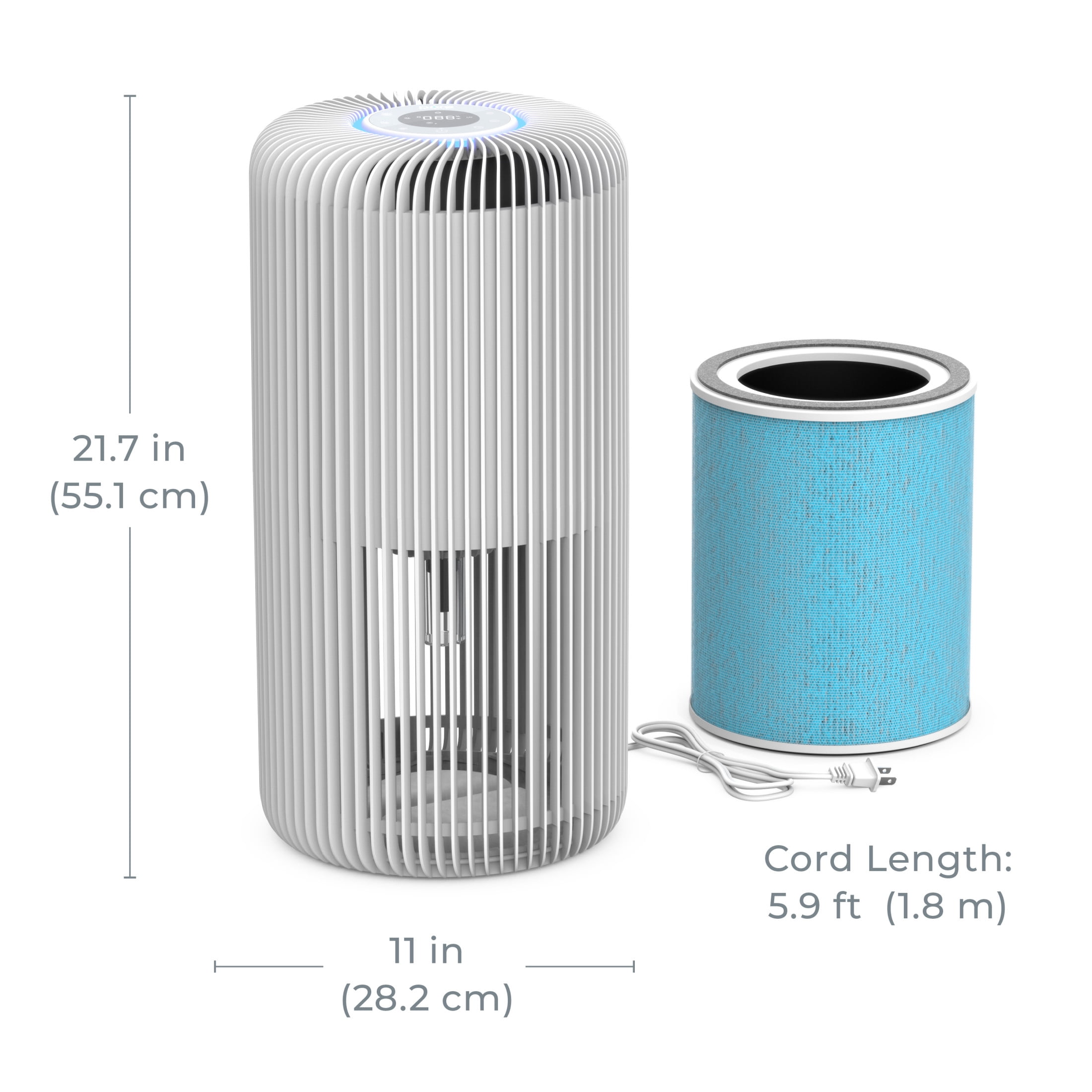 Pure Enrichment PureZone Turbo Smart Air Purifier - 5 Stage Filtration, Smartphone Compatible, Auto Mode & Air Quality Indicator Light - Ideal for Large Rooms