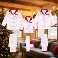 thumbnail image 3 of Family Christmas Pajamas Matching Sets Silk Stain Shirt and Pant Striped Festival Long Sleeve Button Down Lapel Collar Pj Set Long Pants Holiday 2 Piece Loungewear, 3 of 5