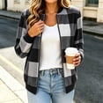 thumbnail image 2 of Tqcoqu Jackets for Women 2026 Lightweight Bomber Jacket Plaid Flannel Coat, Zip Up Long Sleeve Short Warm Coat with Pockets,Women's,Size S-XXL, 2 of 8