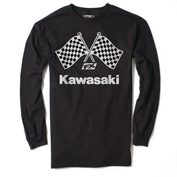 KAWASAKI FINISH LINE MEN'S LONG SLEEVE SHIRT / BLACK (XXL)