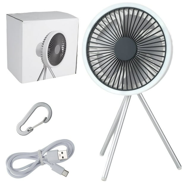 POINTERTECK Tripod Fan Portable Camping Fan Rechargeable Multifunctional Mini Fan Outdoor Camping Ceiling Fan Led Light Tripod Stand