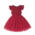 thumbnail image 1 of BYHONG Robe d'Été Décontractée pour Enfants Robe en Tulle pour Fillettes Robe d'Été Sans Manches à Volants Mode Décontractée pour Bébé Fille Robes d'Été Décontractées pour Filles 4-5 Ans, 1 of 6
