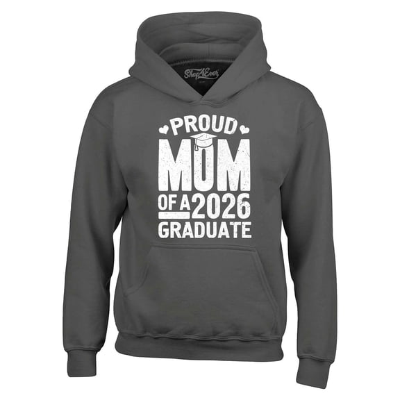 Shop4Ever Men's Proud Mom of a 2026 Graduate Hooded Sweatshirt Hoodie XX-Large Charcoal