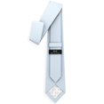 thumbnail image 2 of Sky Blue Tie Premium Mens Slim Oxford Matt Powder Pale Blue Skinny Necktie Tuxedo Cornflower Color Glacier Baby Blue Corbatas (Pastel Blue, Slim 2.35"), 2 of 6