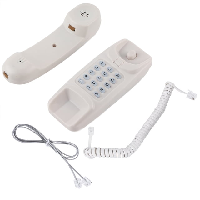Extensión de teléfono fijo de pared sin identificador de llamadas, teléfono residencial para hotel y familia (blanco)