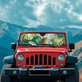 thumbnail image 4 of FUIALDOLG Hawaiian Windshield Sun Shade, Green Monstera Leopard Front Window Sunshade Car Accessories Universal Fit Off-road Vehicle Truck Sun Visor Protector, Keep Car Cool, 4 of 7