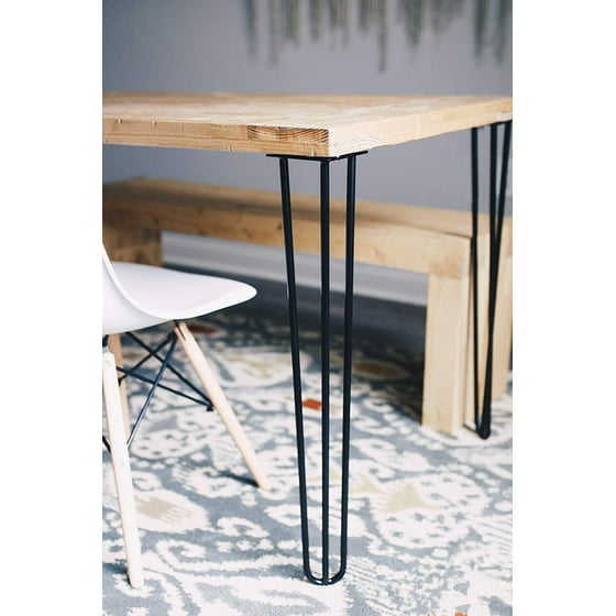 Hot 28 Inch 10mm 5pre Drills Angled Design Two Rod Coffee Table Hairpin Legs Black On Clearance