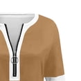 thumbnail image 5 of AKOEE Women 1/2 Zip Pullover Tops Colorblock Striped Long Sleeve S-3XL Lightweight Casual Tshirts Loose Fit, Brown 3XL, 5 of 7
