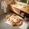 thumbnail image 4 of Adorable Cat Shaped Polyester Bath Rug Washable Absorbent Non Slip Floor Mat Cute Pet Lover Home Decor Gift,D, 4 of 6