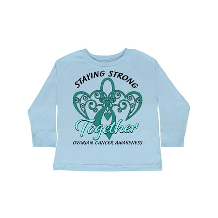 

Inktastic Ovarian Cancer Awareness Staying Strong Together Gift Toddler Boy or Toddler Girl Long Sleeve T-Shirt