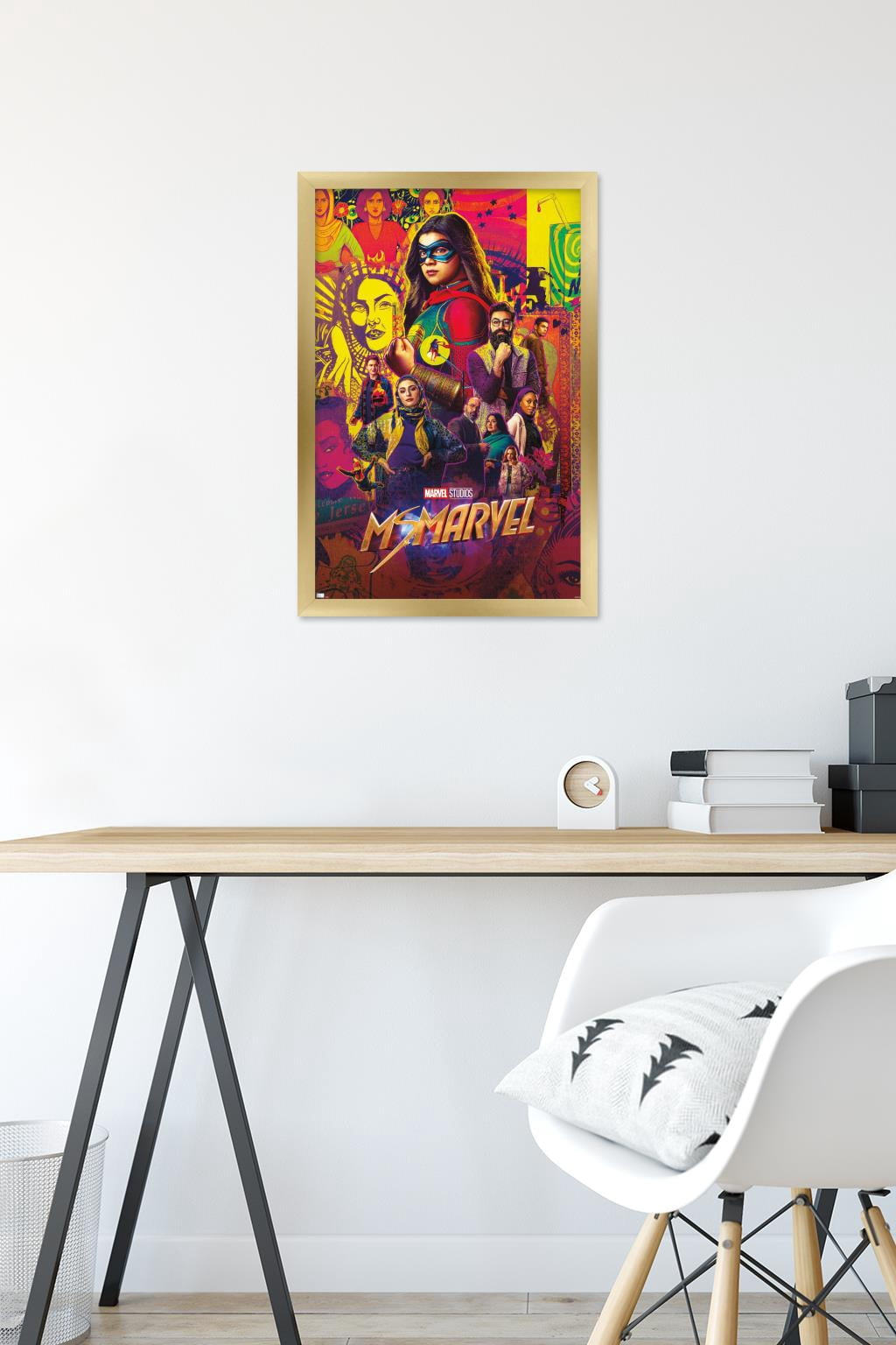 Marvel Ms. Marvel - One Sheet Wall Poster, 14.725" x 22.375" Framed