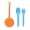 Yellow, variant on OmieBox OmiePod Kids Utensils Set with Case - 2 Piece Plastic, Reusable Fork and Spoon Silverware with Pod for Kids, Travel, Lunch Boxes-Sunrise by OmieLife