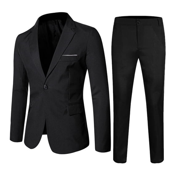 HBFAGFB Suits for Boys Kids Spring Autumn Trendy Long Sleeve Suit Jackets Slim Fit Pants Black Size XXL