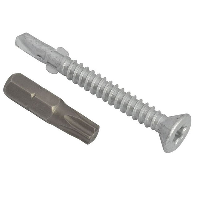 ForgeFix - Vis de Toiture TechFast Bois - Section Légère en Acier 4.8 x 38mm Pack 100
