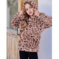 thumbnail image 5 of Arshiner Girls Hoodie Sherpa Fleece Pullover Hooded Sweatshirt for Girl Button Up Casual Outerwear Coat With Pockets, 5 of 6