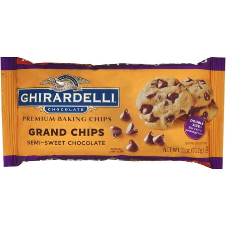 (2 pack) Ghirardelli® Chocolate Grand Chips Semi-Sweet Chocolate Premium Baking Chips 11 oz. (Best Semi Sweet Chocolate Chips For Baking)