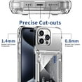 thumbnail image 6 of for iPhone 15 Pro Case Wallet Clear Protective Phone Case with Credit Card Holder Heavy Duty Protection Shockproof Anti-Scratch Anti-Yellow Cover for iPhone 15 Pro 6.1 inch Transparent, 6 of 7