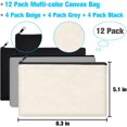 thumbnail image 2 of ZeeDix 12pcs Blank Canvas Pouch DIY Pencil Bag Multipurpose Cosmetic Travel Storage Bag(Black+Grey+Beige), 2 of 6