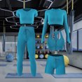 thumbnail image 4 of Conjunto de yoga para mujer Traje de ropa deportiva transpirable sin costuras Artículos deportivos (S Lake Blue) Tmvgtek Para Estrenar, 4 of 6