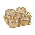 thumbnail image 3 of Fruit Snacks Serving Platter Serving Bowls Storage Glass Condiment Container for Wedding Amber 4 Bowls, 3 of 9