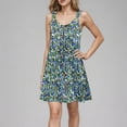 thumbnail image 4 of Ovzne Robes pour Femmes Robe de Vacances Printemps et Été pour Femmes Bouton Col en V Robe à Bretelles Grande Taille Robe Maxi Liquidation, 4 of 7