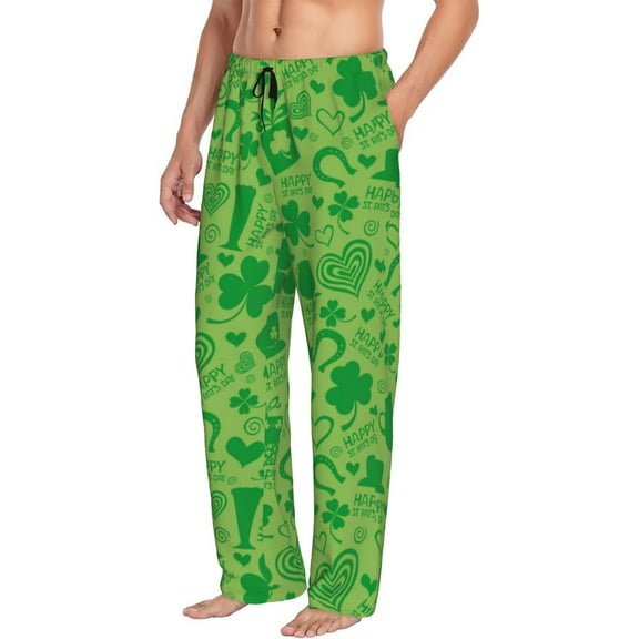 Picia St Patrick's Day Mens Soft Woven Cotton Elastic Waistband Sleep Pajama Pant Lounge Sleep Pant With Pockets And Drawstring-Small