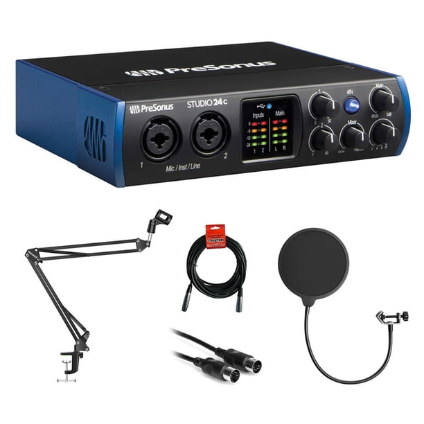 Interfaz de audio PreSonus Studio 24c USB Type-C con accesorios
