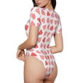 thumbnail image 2 of Pofeuu Pink Hearts1 Print Short Sleeve Body Suits Women Round Neck Bodysuits for Women Onesie Adult Set Body Suit-Medium, 2 of 7