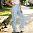 thumbnail image 4 of Enridrech Wide Leg Pants for Girls Drawstring Elastic Waisted Cargo Pant Casual Fashion Outdoor Trousers, 4 of 5