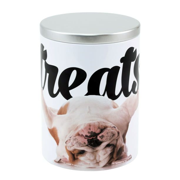 Paw Prints Tin Treat Jar, Bulldog - Walmart.com