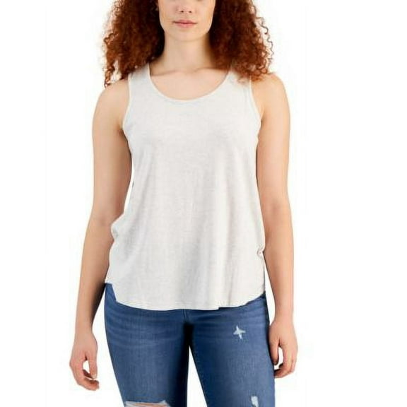 Style & Co Womens Cotton Tank Top Whispy Grey Heather S
